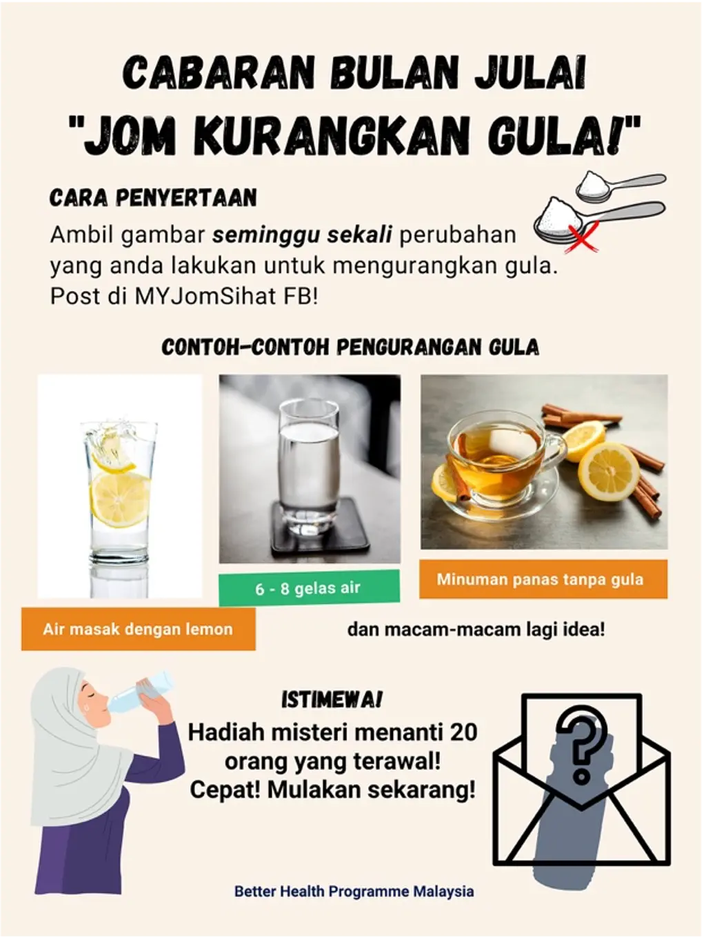 Poster from the water challenge portion of Better Health Malaysia