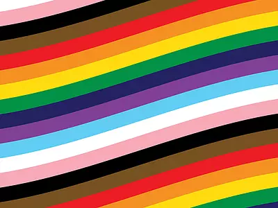Graphic pattern shows the colors from a variety of pride flags.