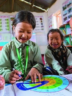 Students from the Nepal Early Grade Reading Program.
