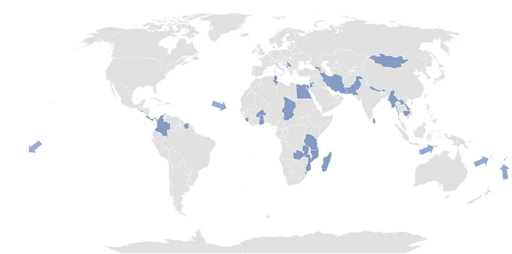 2022 map of tobacco investment case countries