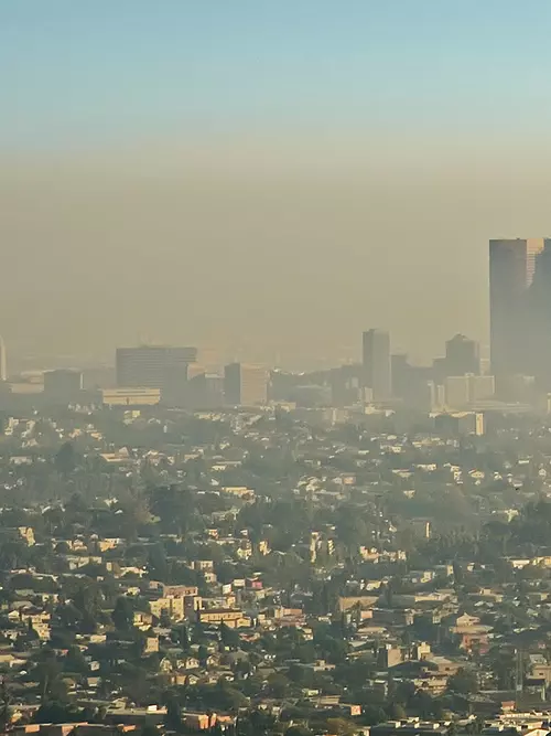 City of Los Angeles skyline in a haze of smog
