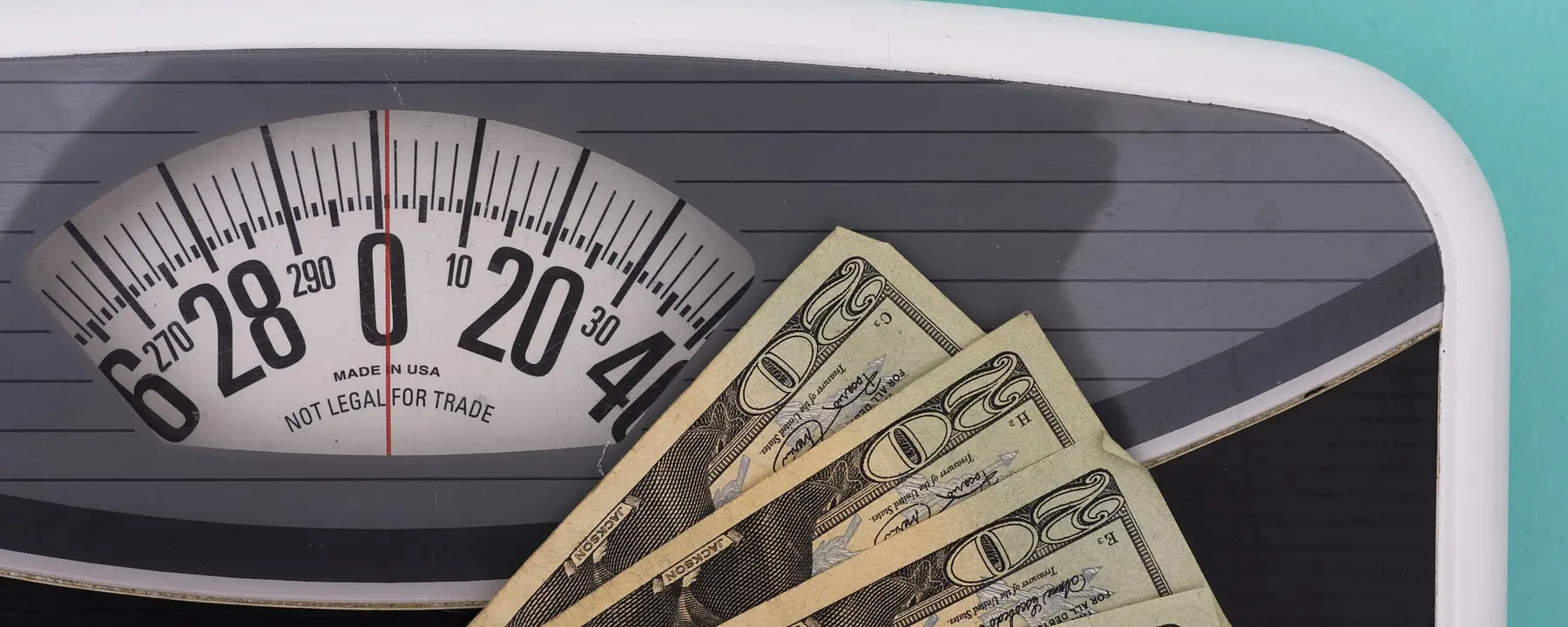 A scale for measuring weight and dollars