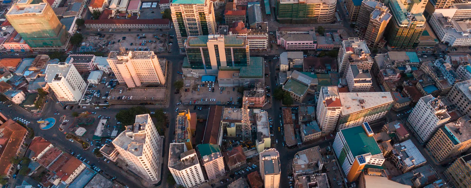 An aerial view of Dar es Salaam, Tanzania