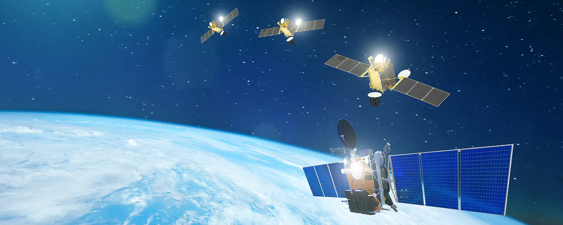 An illustration of GPS satellites in orbit around the Earth.
