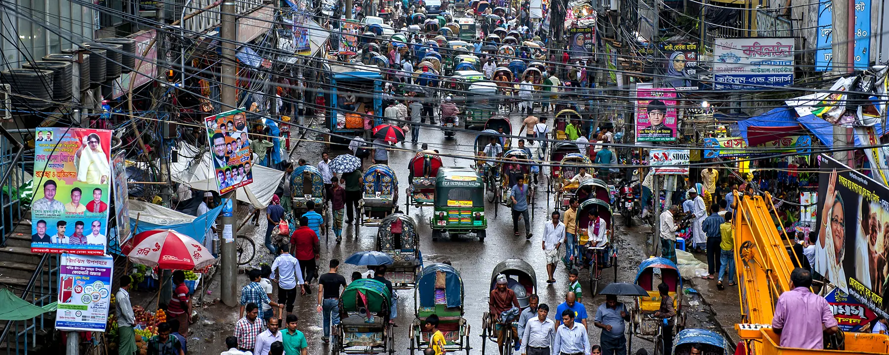 People walking in the street in Bangladesh