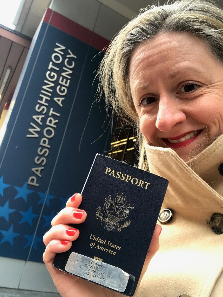 Lisa getting her new passport