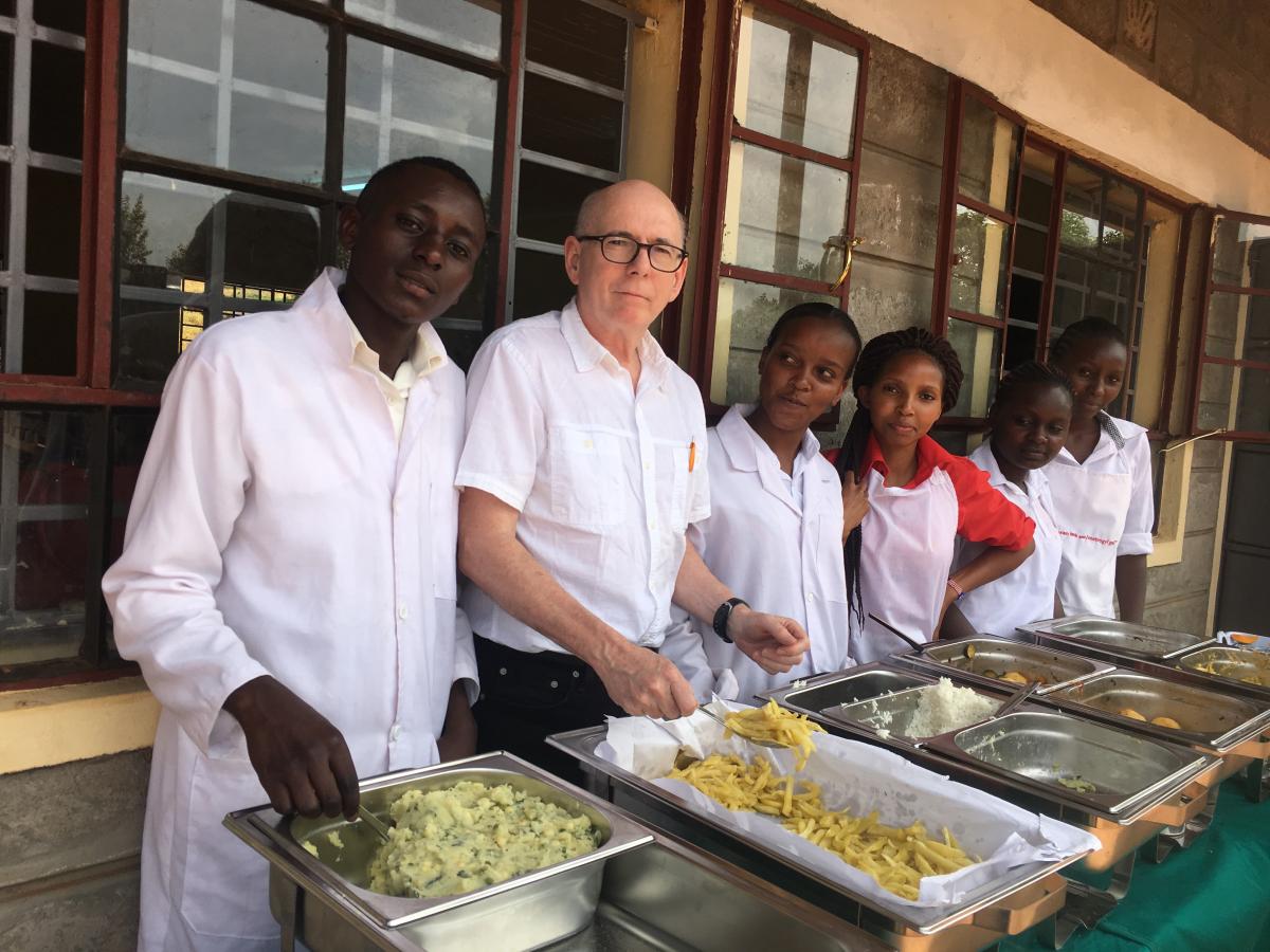 The author visiting a Kenyan vocational center