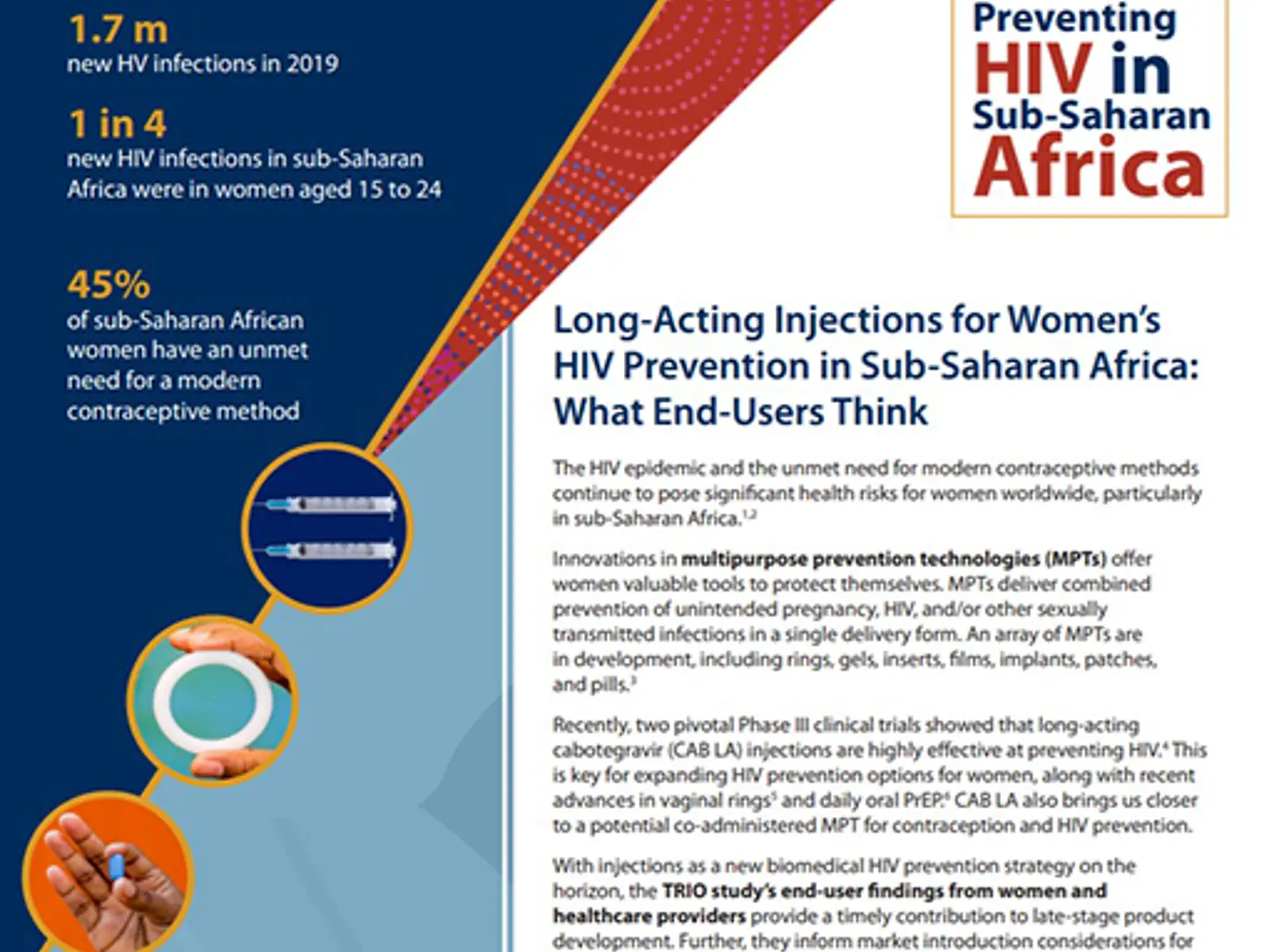Cover of study brief on long-acting injections for HIV prevention