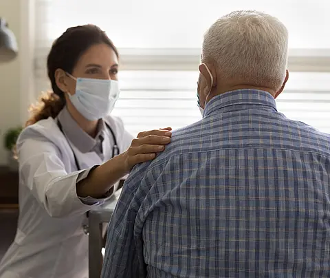 Elderly patient receives care